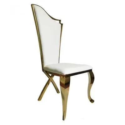 Sodobni poročni zlati jedilni stoli iz usnja in nerjavečega jekla